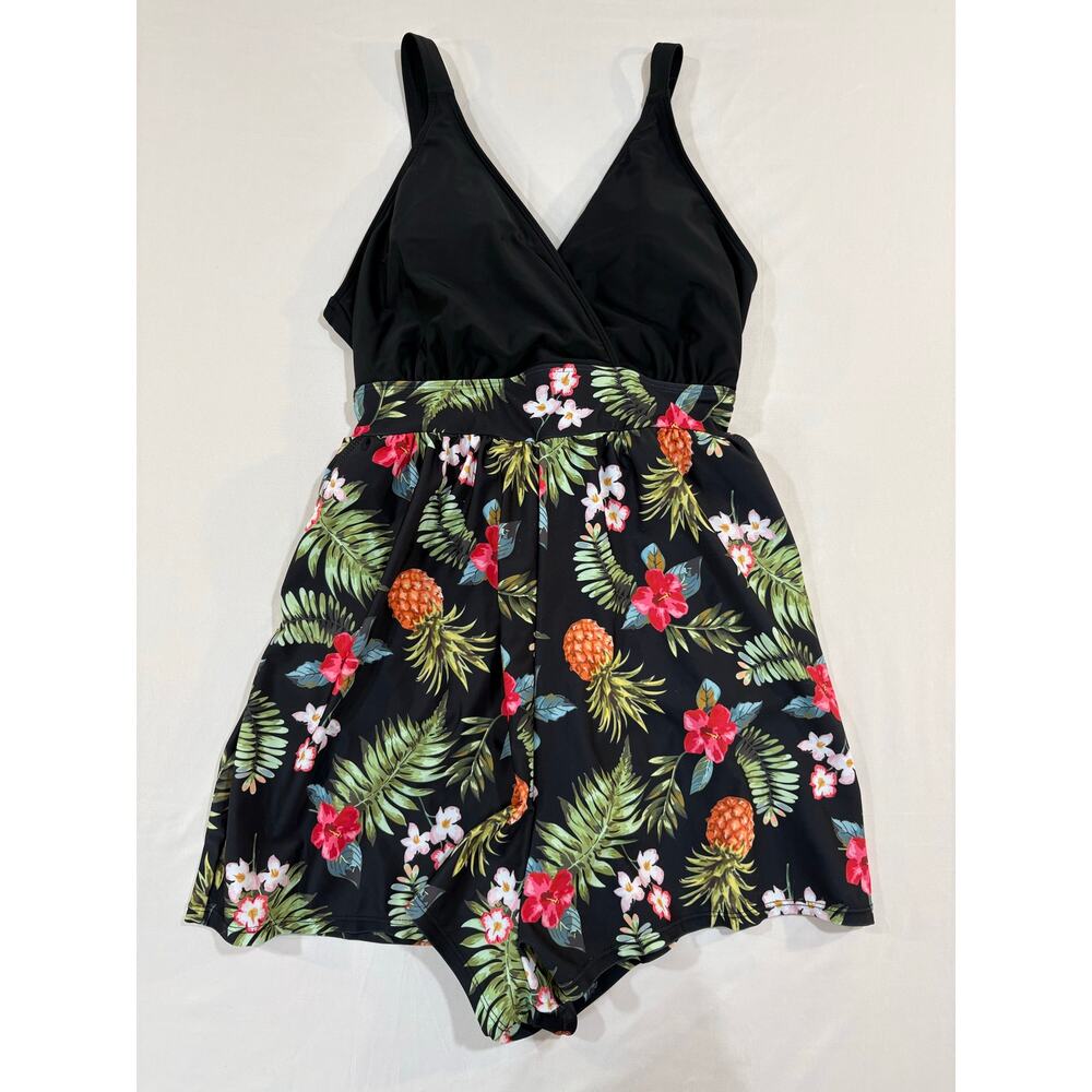 Bloomchic One Piece Swimsuit Built in Shorts W/ Pockets Size 12